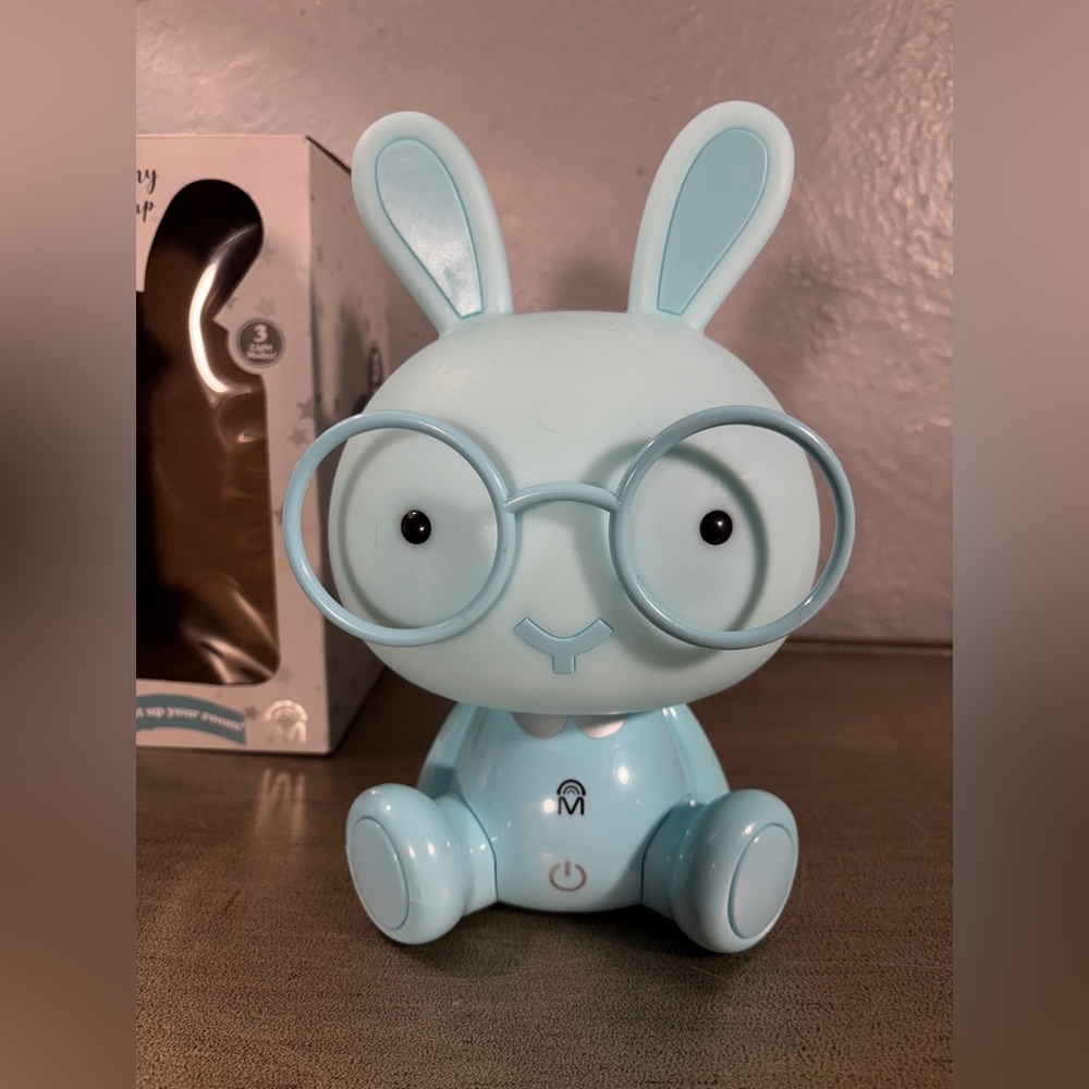 Cute Rabbit Lamp with Glasses Touch Sensor(Eye Protection)Cartoon Night Light - Picture 13 of 16